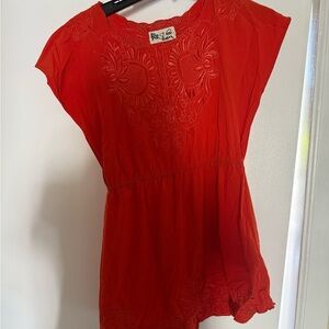 Orange Embroidered Tunic